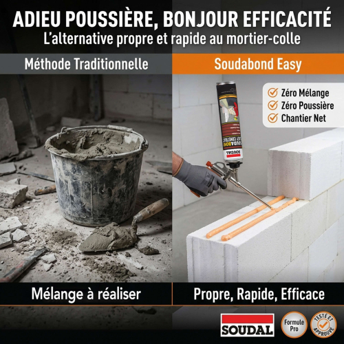 Colle mousse PU non-expansive Soudabond Easy Construct - 750 ml