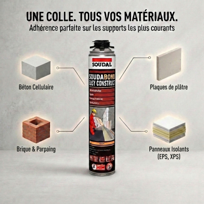 Colle mousse PU non-expansive Soudabond Easy Construct - 750 ml