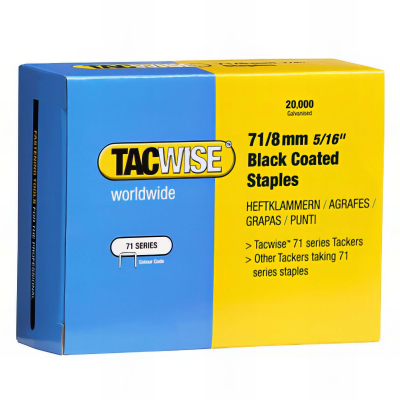 Boîte de 20000 agrafes galvanisées de type 71 L. 8 mm Noir - TA-1065 - Tacwise