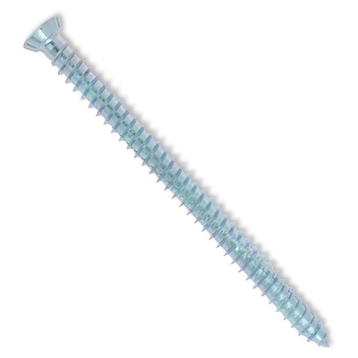 Lot de 100 Vis Béton tête fraisée Torx T30 - "turbo" spécial huisserie - diam. 7,5mm - Acier Zingué