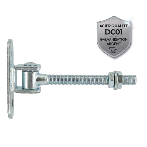 Lot de 6 Charnières Réglables - Filetage M16 - Acier galvanisée - Charnières de porte et portail de Jardin