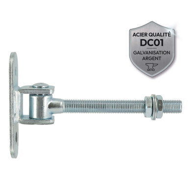 Lot de 6 Charnières Réglables - Filetage M16 - Acier galvanisée - Charnières de porte et portail de Jardin