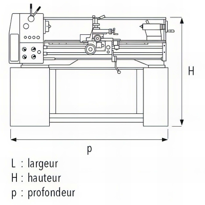 Tour à métaux TP 700 VISU avec visualisation et socle - 1 500 W 230 V