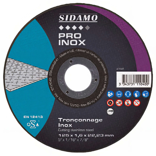 Disque à tronçonner PRO INOX D. 230 x 2 x Al. 22,23 mm - Inox - 10111041 - Sidamo