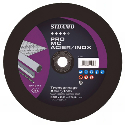 10 disques à tronçonner PRO MC ACIER INOX D. 350 x 3 x Al. 25,4 mm - Acier, Inox - 10111055 - Sidamo