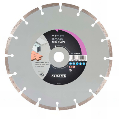 Disque diamant STAR BÉTON D. 230 x 22,23 x H 7 mm Béton / Béton armé - 11130010 - Sidamo