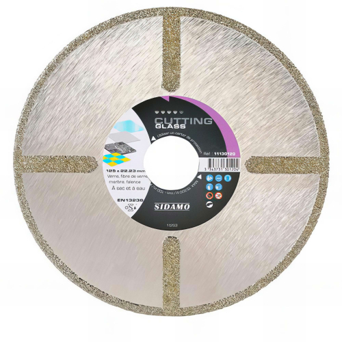 Disque diamant CUTTING GLASS D. 180 x 30 x H 4 mm Verre / Fibre de verre - 11130121 - Sidamo