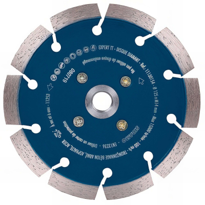 Disque diamant EXPERT TT D. 125 x Ht 10 mm x M14 - Béton armé, asphalte, acier