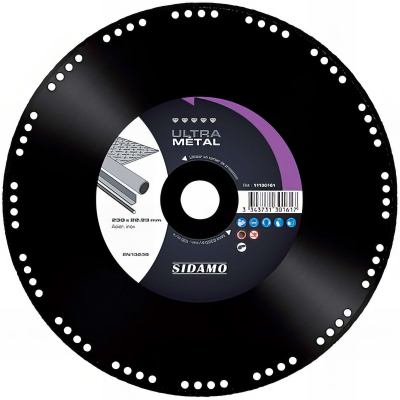 Disque diamant ULTRA METAL D. 230 x Ht 3 x Al. 22,23 mm. Inox, acier