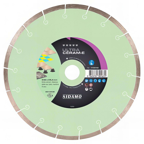 Disque diamant ULTRA CERAM-E D. 230 x 25,4 x h 8,5 mm - Grès céram, faïence, marbre