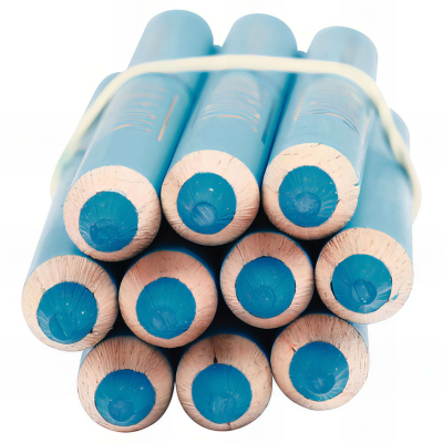 10 crayons gras bleu