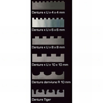 Coffret de 6 lames interchangeables sur platoir a colle inox 280 x 115 mm