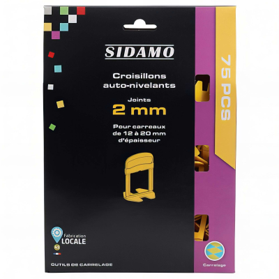 Etui de 75 croisillons 2 mm auto-nivelants de 12 à 20 mm