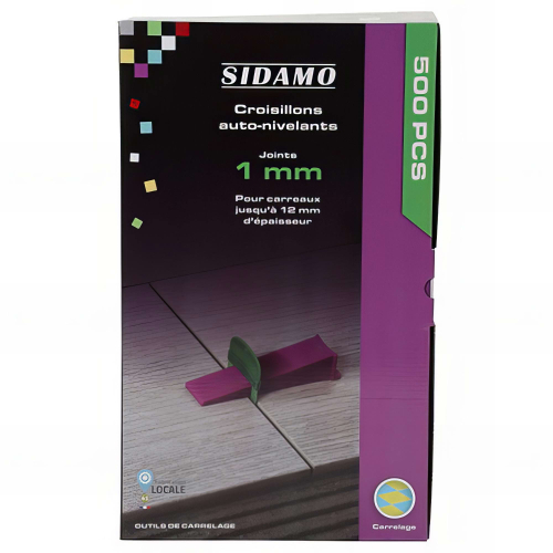 Boîte de 500 croisillons 1 mm auto-nivelants de 3 à 12 mm