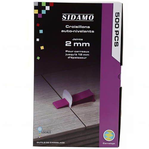 Boîte de 500 croisillons 2 mm auto-nivelants de 3 à 12 mm