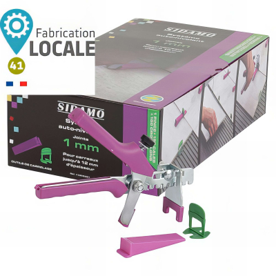 Kit pince + 150 cales + 150 croisillons 1 mm auto-nivelants de 3 à 12 mm