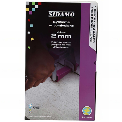 Kit pince + 150 cales + 150 croisillons 2 mm auto-nivelants de 3 à 12 mm