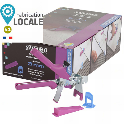 Kit pince + 150 cales + 150 croisillons 3 mm auto-nivelants de 3 à 12 mm