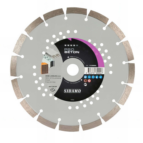Disque diamant PRO BÉTON D. 115 x 22,23 x H 10 mm Béton / Béton armé - 11130002 - Sidamo