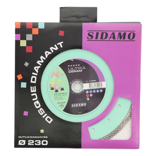 Disque diamant ULTRA CÉRAM D. 230 x 22,23 x H 10 mm Grès céram / faïence - 11130026 - Sidamo