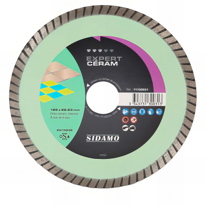 Disque diamant Sidamo EXPERT CÉRAM D. 125 x 22,23 x H 7 mm Grès céram / faïence