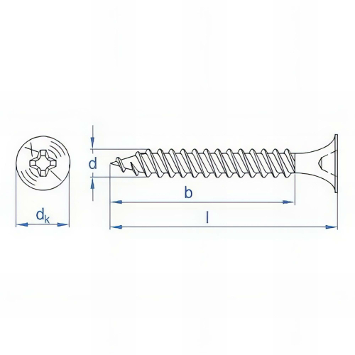 Seau 4000 vis 3,5 x 25 mm pour cloisons sèches, phosphaté