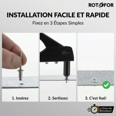 500 Rivets aveugles - Acier inoxydable A2 - Tête fraisée - Diamètre 4,8 mm - Anti-rouille - Bricolage et Automobile