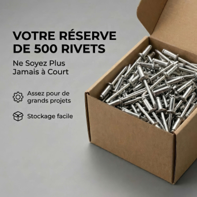 500 Rivets aveugles - Acier inoxydable A2 - DIN 7337 - Tête fraisée - Diamètre 4,0 mm - Anti-rouille - Bricolage et Automobile