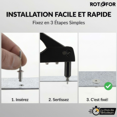 500 Rivets aveugles - Aluminium - DIN 7337 - Tête fraisée - diamètre 4 mm - Assemblage de tôles fines