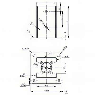 Pied de poteau fendu carré galvanisé à visser - 92 x 150 x 2,0 mm