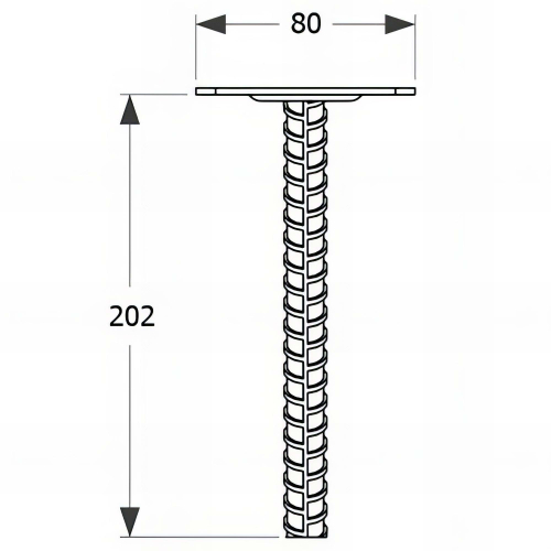 Embase pied de poteau carrée zinguée à ancrer - 80 x 202 x 3,0 mm
