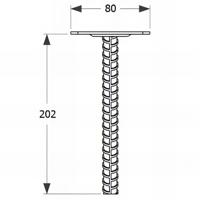 Embase pied de poteau carrée zinguée à ancrer - 80 x 202 x 3,0 mm