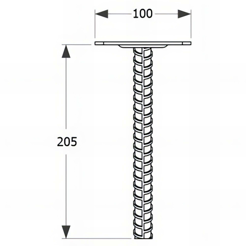Embase pied de poteau carrée zinguée à ancrer - 100 x 205 x 3,0 mm