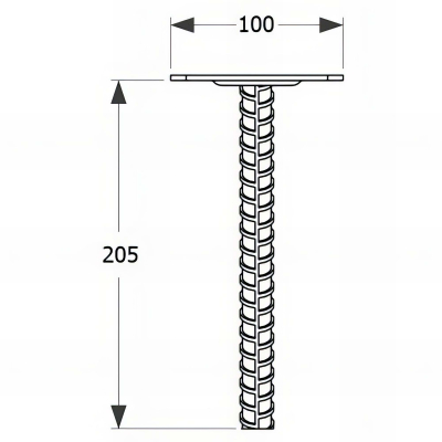 Embase pied de poteau carrée zinguée à ancrer - 100 x 205 x 3,0 mm