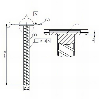 Embase pied de poteau carrée zinguée à ancrer - 100 x 205 x 3,0 mm
