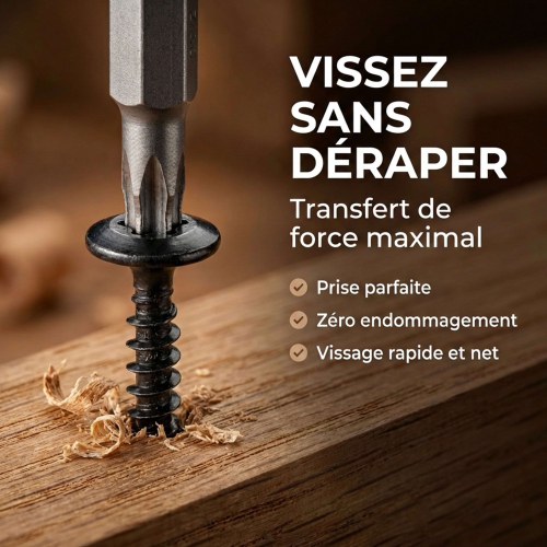 Vis bois penture Torx 6 x 80 mm Zinguée noire - Boite de 100 pcs