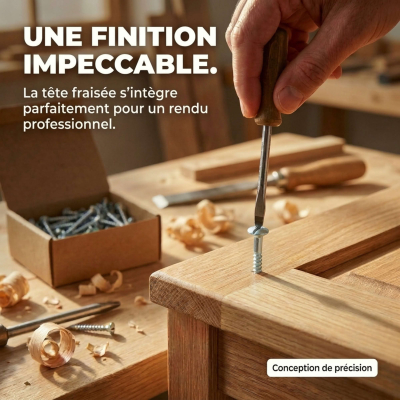 100 Vis Bois tête fraisée bombée fendue DIN95 A2 - diamètre 5,0 mm