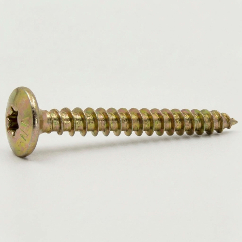 100 Vis Penture Torx acier bichromatées (jaune/or) 7,0 mm