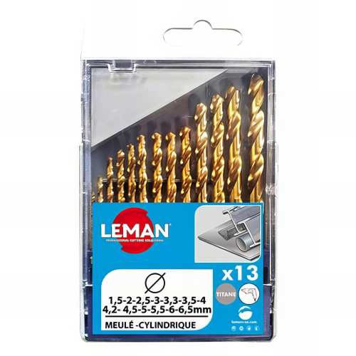 Coffret 13 forets metal HSS "titane" - 803.000.13 - Leman