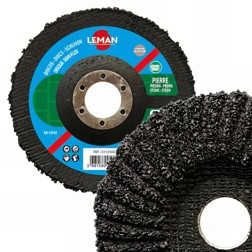 Lot de 10 disques semi-flex bombés pour pierre et béton - D. 125 x Al. 22,23 mm Gr. 60 - 5112560 - Leman