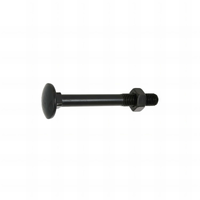 50 Boulons tête ronde collet carré DIN603/555 acier zingués Noir 6 X40