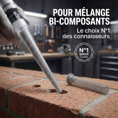 Lot de 50 Canules pour scellement chimique sans anneau - Mélange homogène