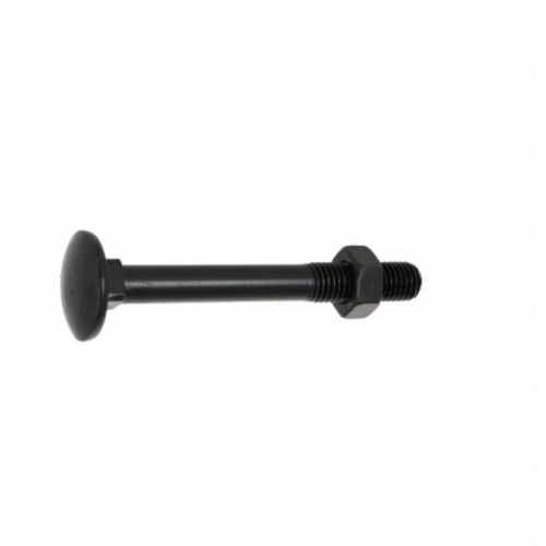 200 Boulons tête ronde collet carré DIN603/555 acier zingués Noir - diamètre 6,0 mm