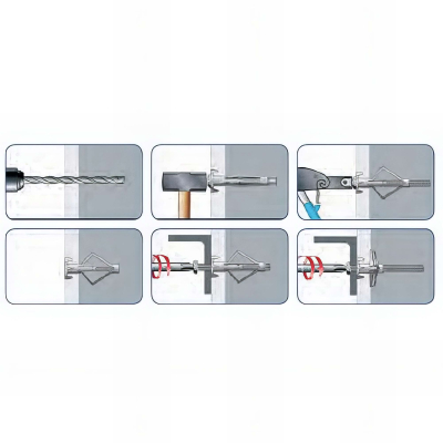 Blister de 25 chevilles à expansion à verrouillage HWA avec vis piton M 4 x Lt. 32 mm - CV04032RBL - Alsafix 2
