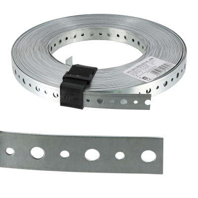 Feuillard perforé galvanisée - 20 x 0,9 mm x 25 m