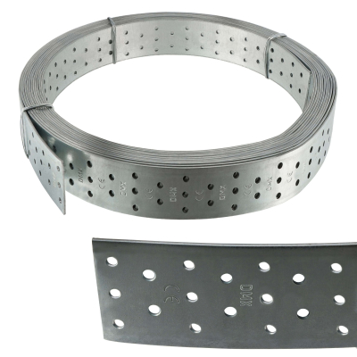 Feuillard perforé - Acier galvanisé - Epaisseur 2 mm