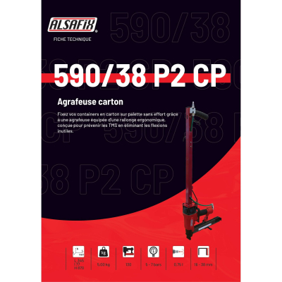 Agrafeuse carton pneumatique avec enclume 590/38 P2 RF - 1748700CPB - Alsafix