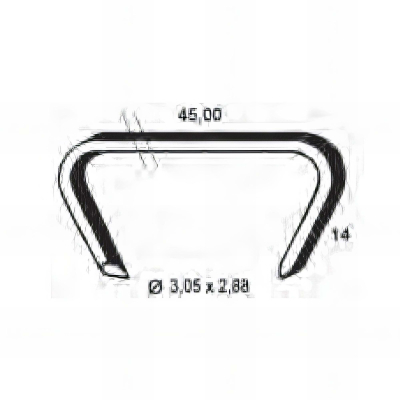1600 agrafes 45 x 14 x D. 3,05 x 2,88 mm HR-45 Galfan - 19HR455 - Alsafix 2