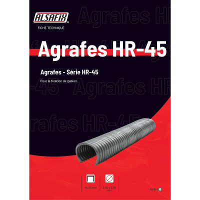 1600 agrafes 45 x 14 x D. 3,05 x 2,88 mm HR-45 Galfan - 19HR455 - Alsafix