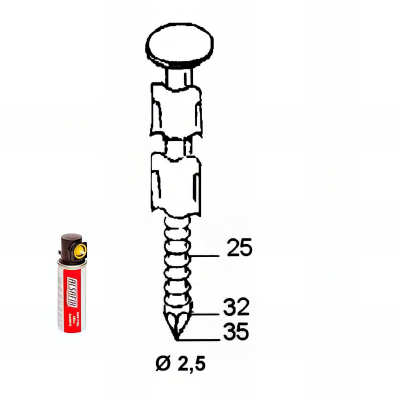 2 000 pointes JDBG annelées INOX 20° 25 x 35 mm - 20250359 Alsafix 2
